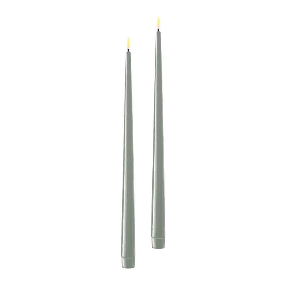 LED Antikljus Salviagrön 38cm 2 pack 