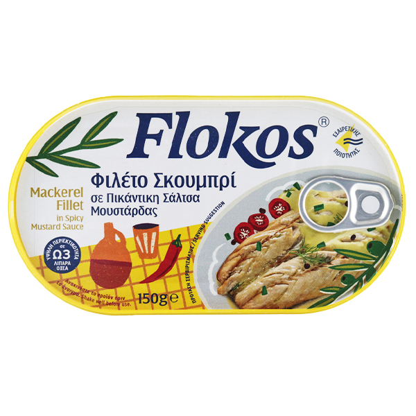 flokos, mackrell fillet in spicy mustard sauce 150g