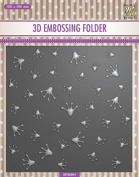 Frogs-serie (Get-well) square Embossing folders "Frog-footprints"