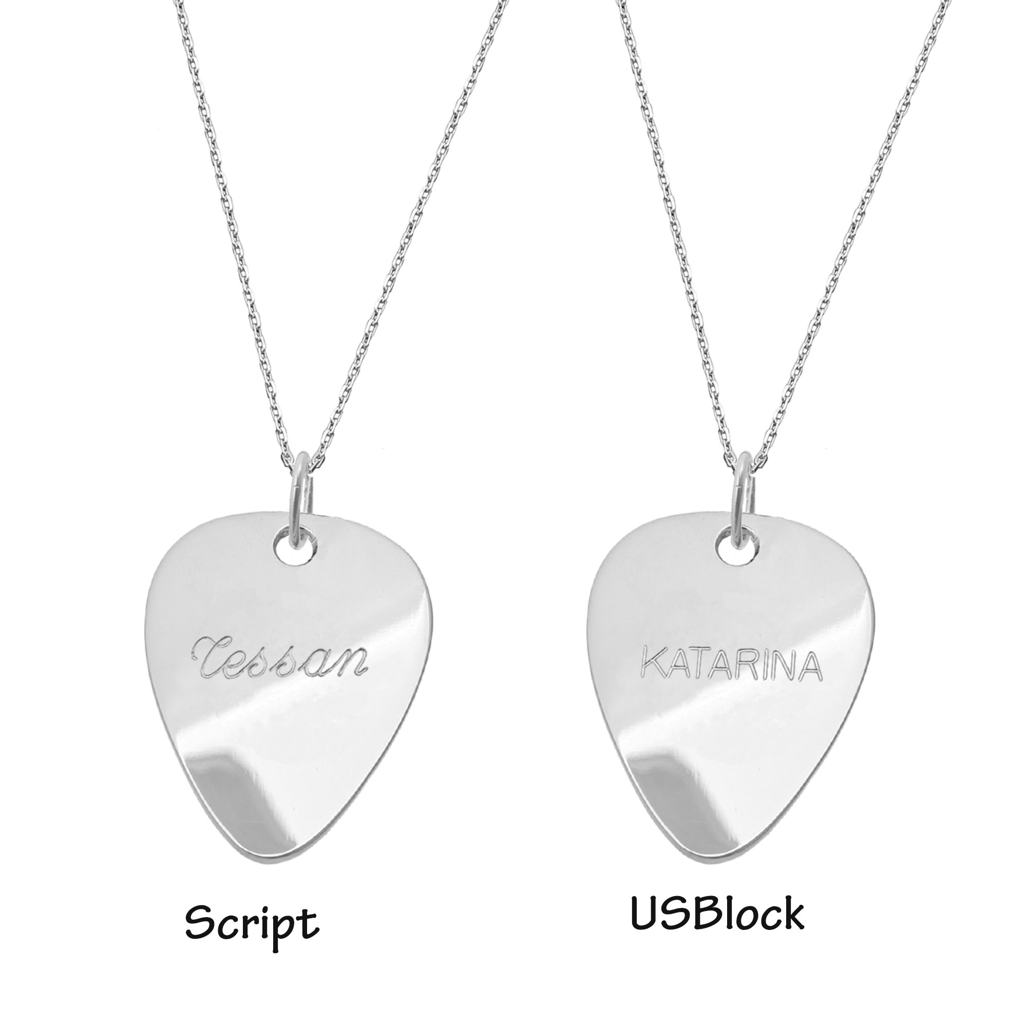 Sterling Silver Plectrum with engraving - 7