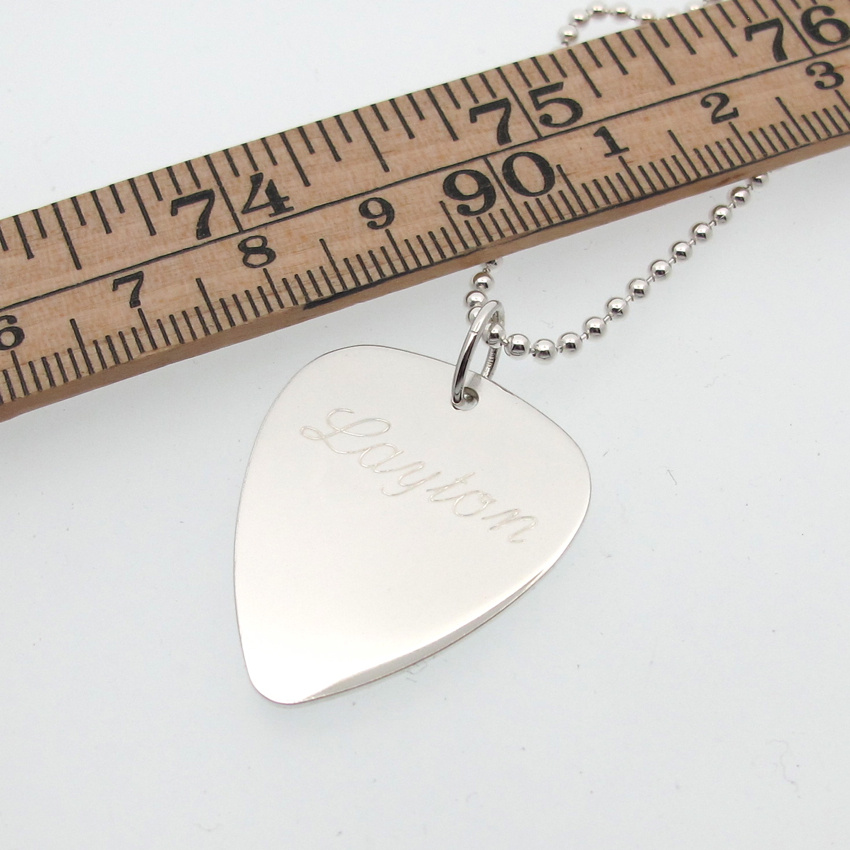 Sterling Silver Plectrum with engraving - 2