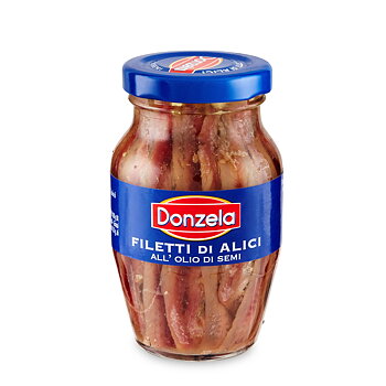 donzela filetti di alici, all'olio disemi, 80g, FILLET ANZOUGIES