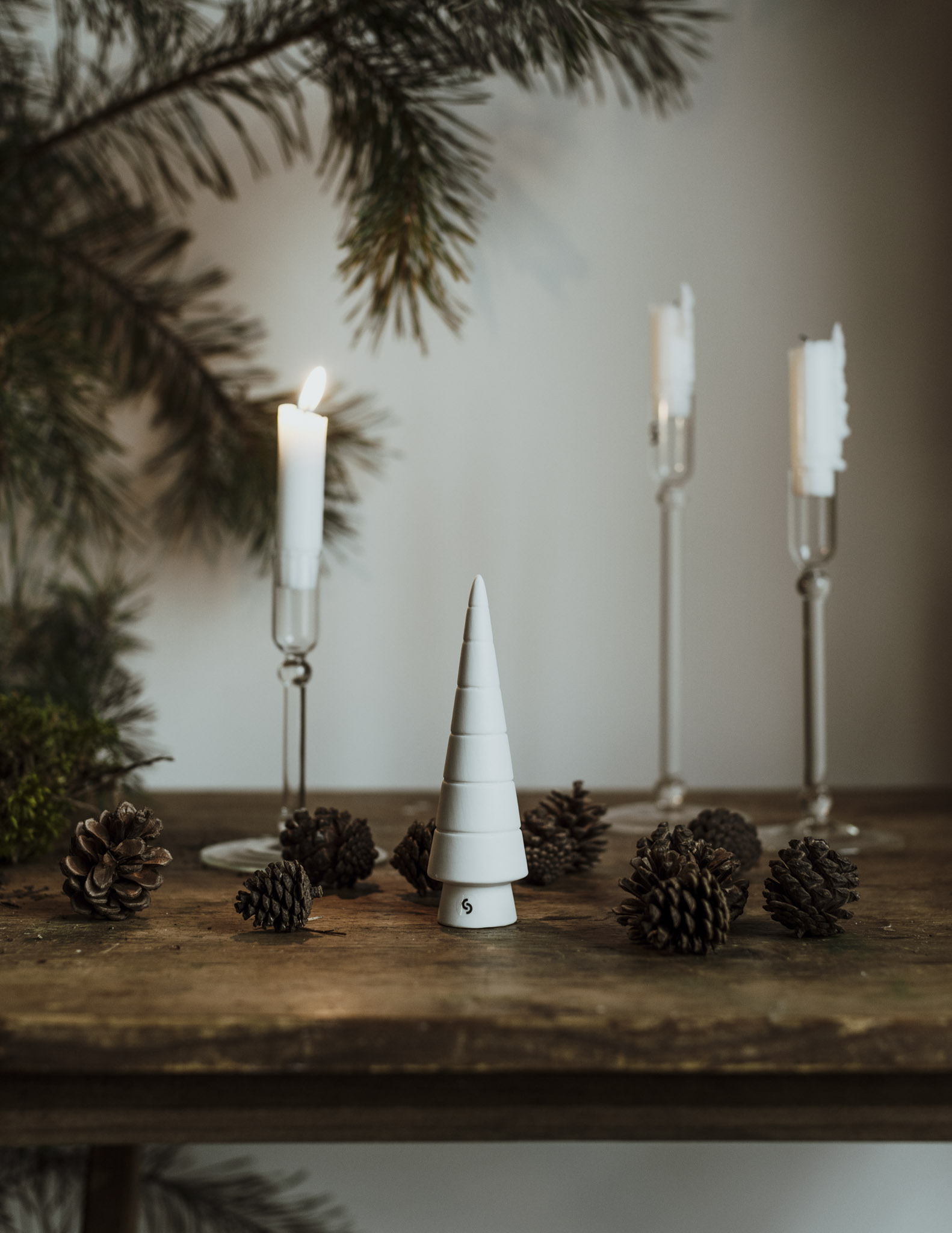Granvik - Gran - Julgran - Vit Keramik - 15 cm - 2