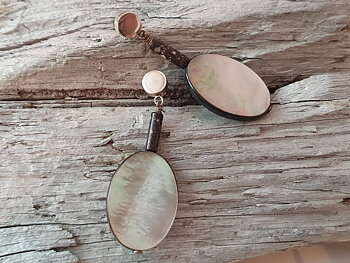 Pärlemorsörhängen med porfyr, 925-silver JOD