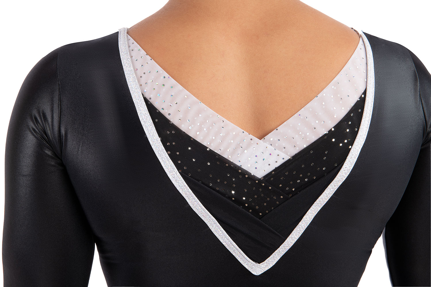 BLACK SHADOW Gymnastikdräkt , shiny jersey, mesh & lycra med stenar - 3