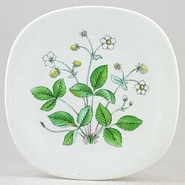 Lars Thorén (Flora 1950s) Quadratic Wall Plate with White Flower Motif 20 cm