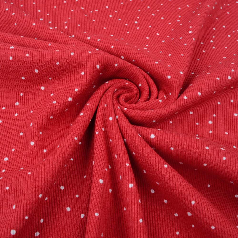 MINI SPOTS RIBBED - RED - 4