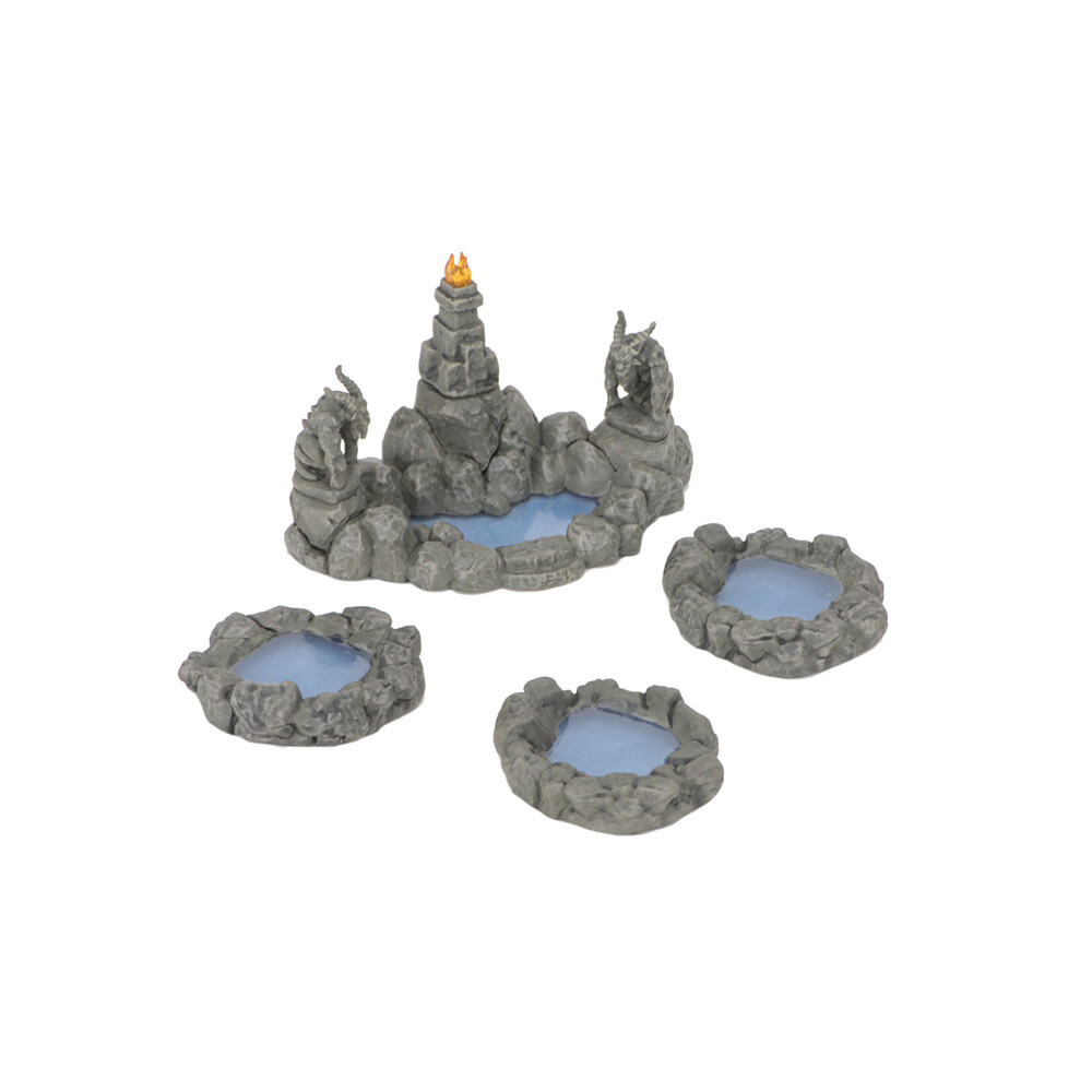 WizKids Miniatures: Fantasy Terrain: Painted Pools & Pillars (Set 1) - 5