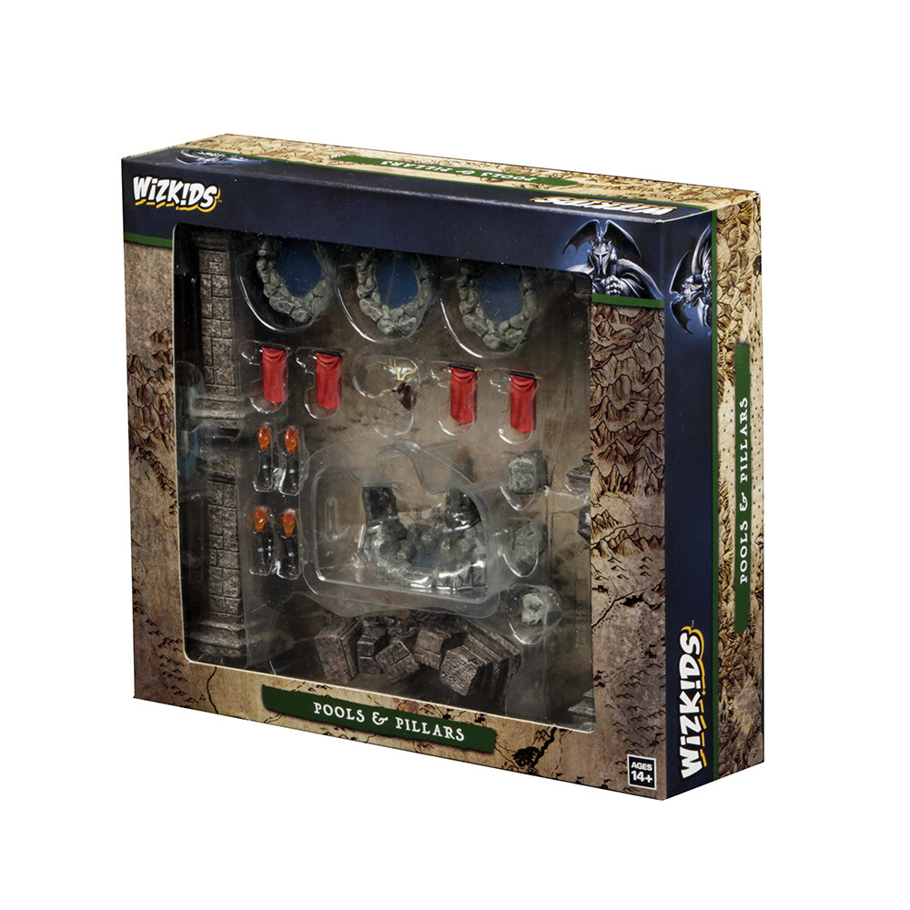 WizKids Miniatures: Fantasy Terrain: Painted Pools & Pillars (Set 1) - 2