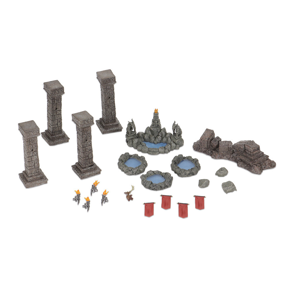 WizKids Miniatures: Fantasy Terrain: Painted Pools & Pillars (Set 1) - 6