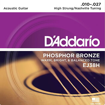 D'Addario EJ38H Phosphor Bronze Nashville Tuning 010-027