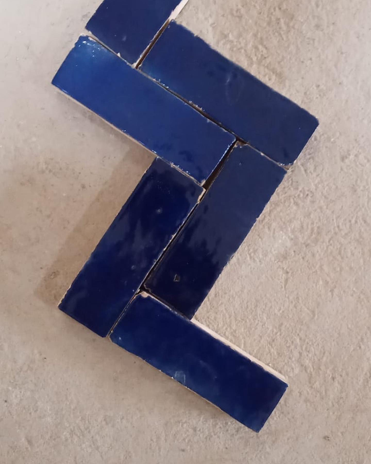 Fiskbenskakel - blue