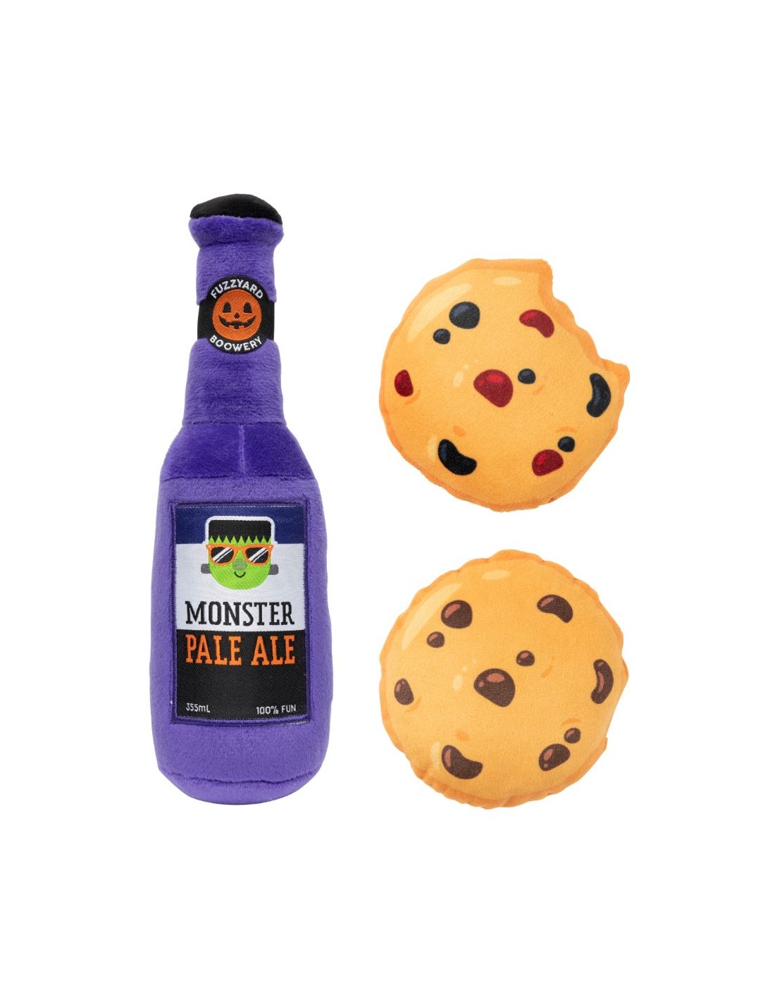 FuzzYard Hundleksak Monster Pale Ale & Cookies 3-Pack