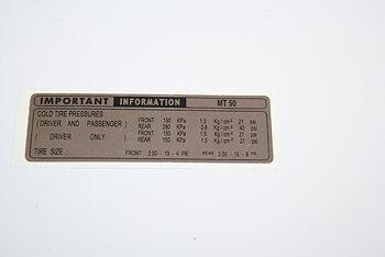 Informationsdekal Honda MT50