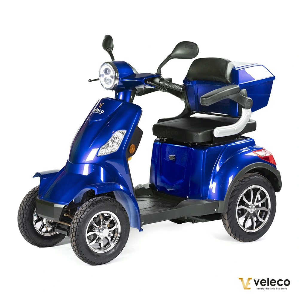 Promenadscooter bäst i test med litiumjonbatteri även kallad permobil eller promenadskoter blå 4hjulig promenadscooter Faster