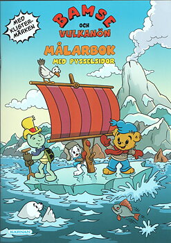 Bamse och Vulkanön, Målarbok med pysselsidor, klistermärken!