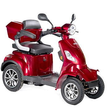 Promenadscooter bäst i test med litiumjonbatteri även kallad  permobil eller promenadskoter röd 1000W fyrhjulig promenadscooter Faster