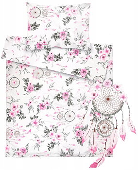 Påslakanset, Spjälsäng Dreamcatcher inkl. täcke och kudde - Vit (4 delar)