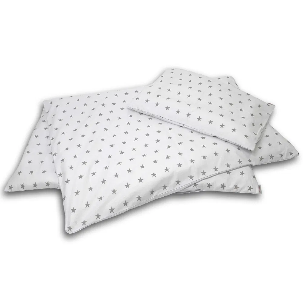 Påslakanset, Spjälsäng Grey Stars inkl. täcke och kudde - Vit (4 delar)