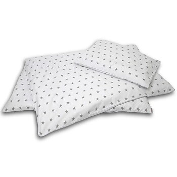 Påslakanset, Spjälsäng Grey Stars inkl. täcke och kudde - Vit (4 delar)
