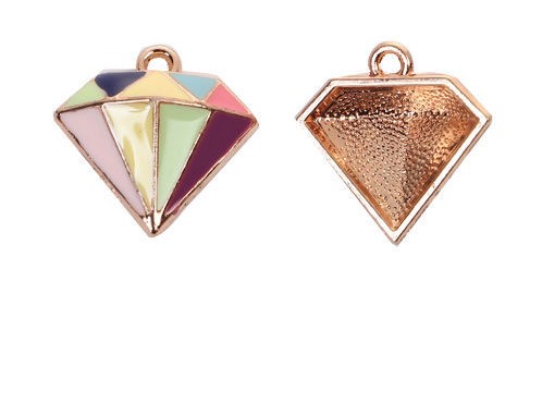 Berlock  -  Emaljerad diamant,  Multi 
