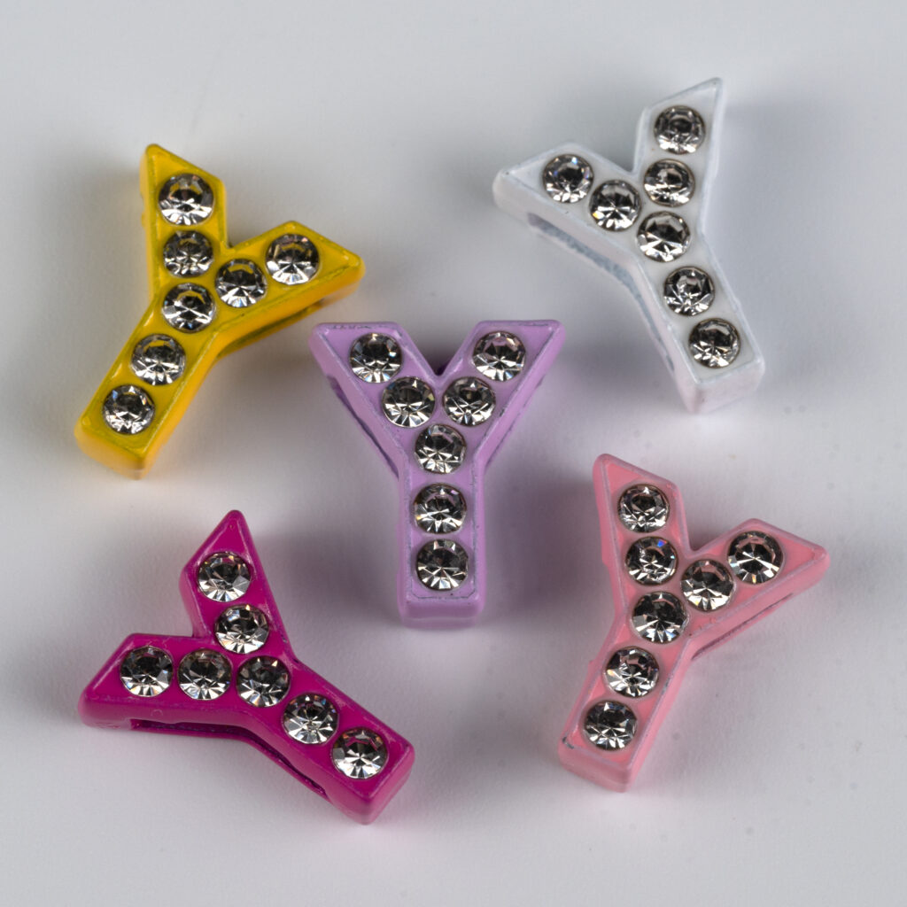 Berlock med Strass & Färg Bostav Y - Busy Lizzie