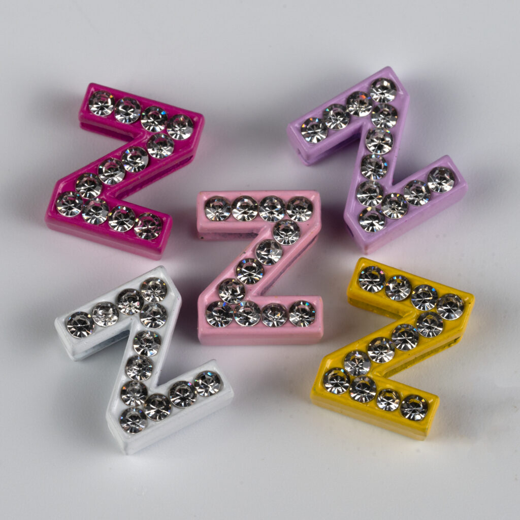 Berlock med Strass & Färg Bostav Z - Busy Lizzie