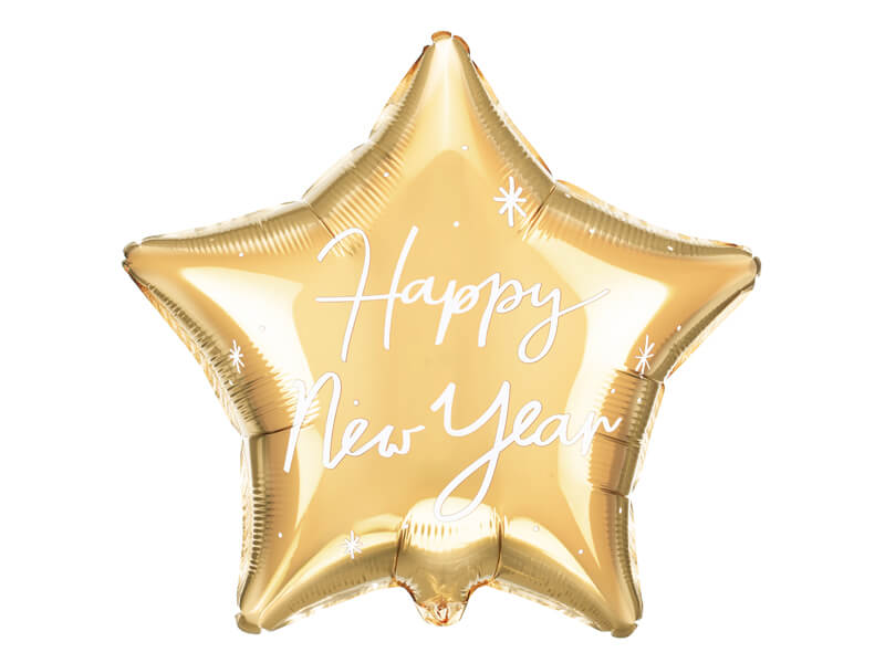 Folieballong Guld Happy New Year