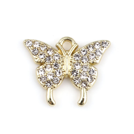 Charm -   butterfly, rhinestones, clear