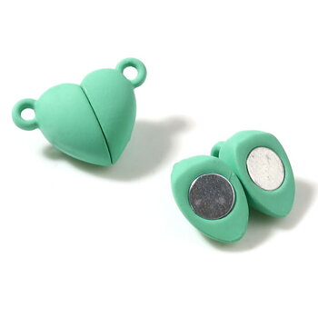 Magnetclasp heart , mint green