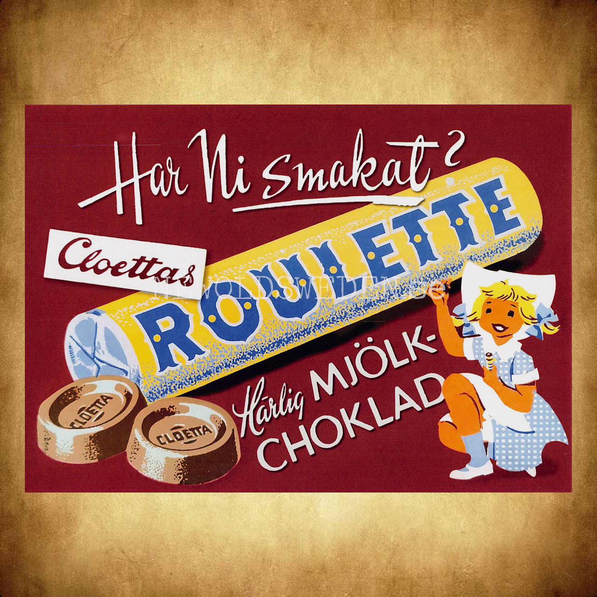 CLOETTA Har ni smakat? Cloetta ROULETTE - Vykort A5 - 2