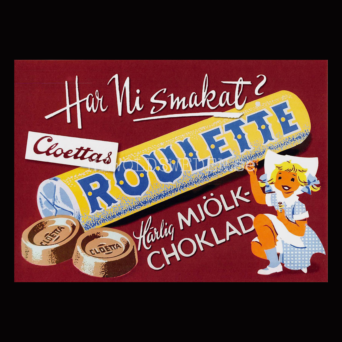 CLOETTA Har ni smakat? Cloetta ROULETTE - Vykort A5