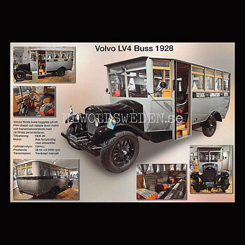 Volvo LV4 Buss 1928 - Volvos första buss - Vykort A5
