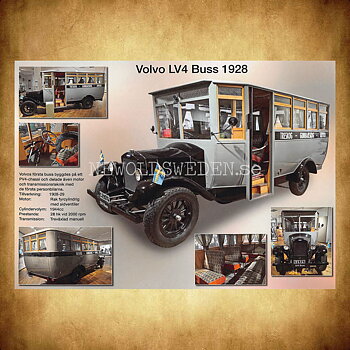 Volvo LV4 Buss 1928 - Volvos första buss - Vykort A5