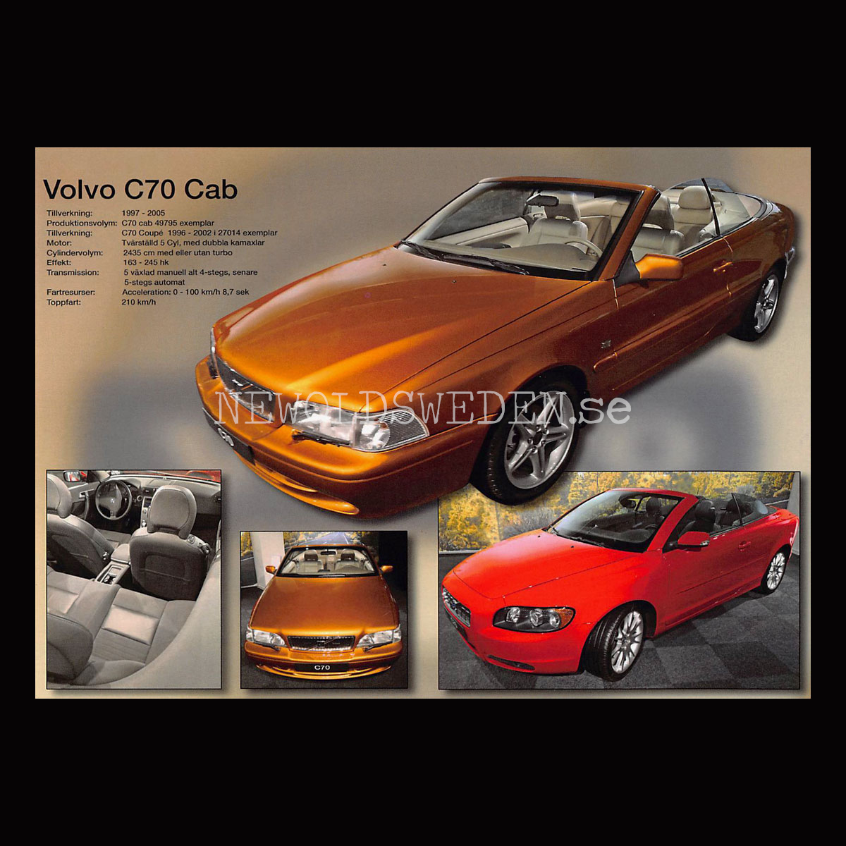 Volvo C70 Cab 1997 - 2005 - Vykort A5