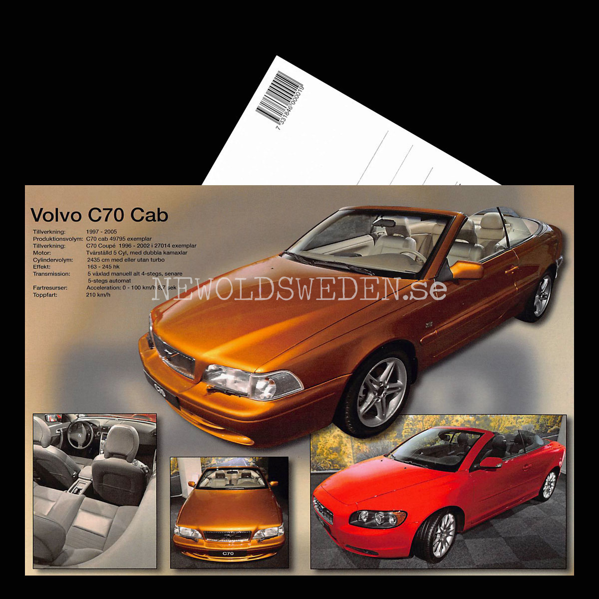 Volvo C70 Cab 1997 - 2005 - Vykort A5 - 3