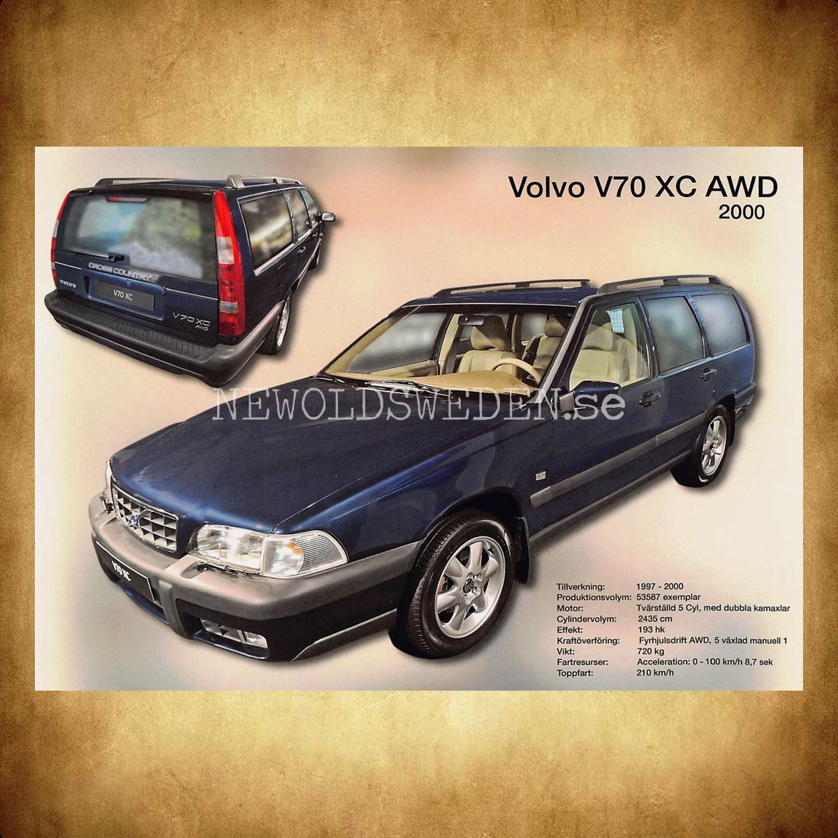 Volvo V70 XC AWD 2000 / 1997 - 2000 - Vykort A5 - 2