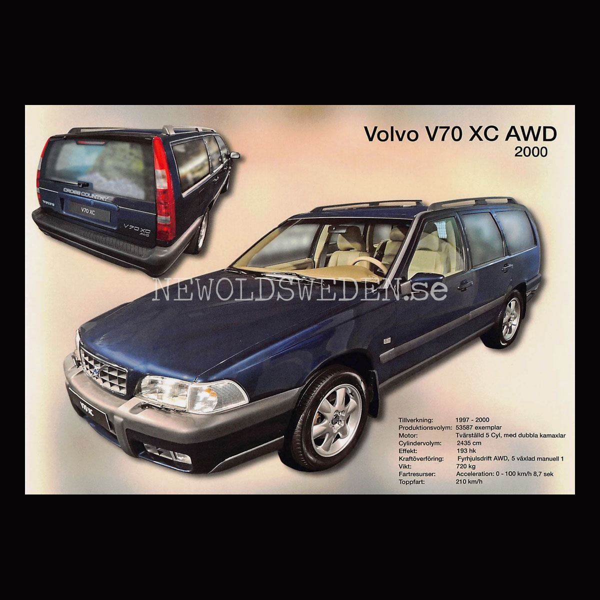 Volvo V70 XC AWD 2000 / 1997 - 2000 - Vykort A5
