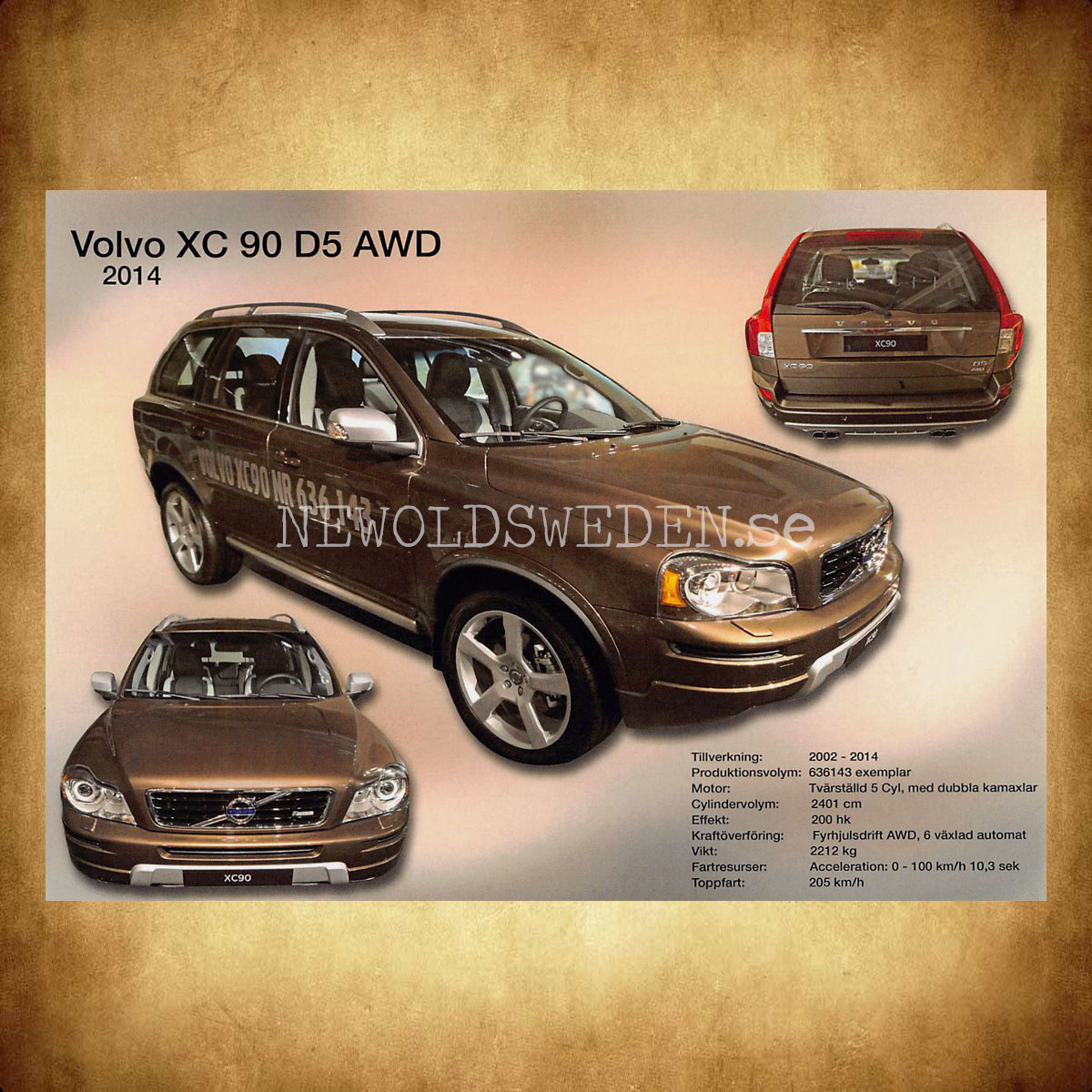 Volvo XC 90 D5 AWD 2014 Nr: 636 143 / 2002 - 2014 - Vykort A5 - 2
