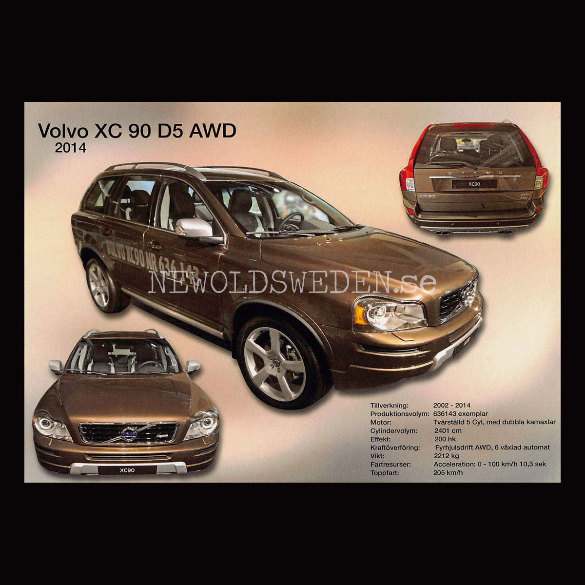 Volvo XC 90 D5 AWD 2014 Nr: 636 143 / 2002 - 2014 - Vykort A5