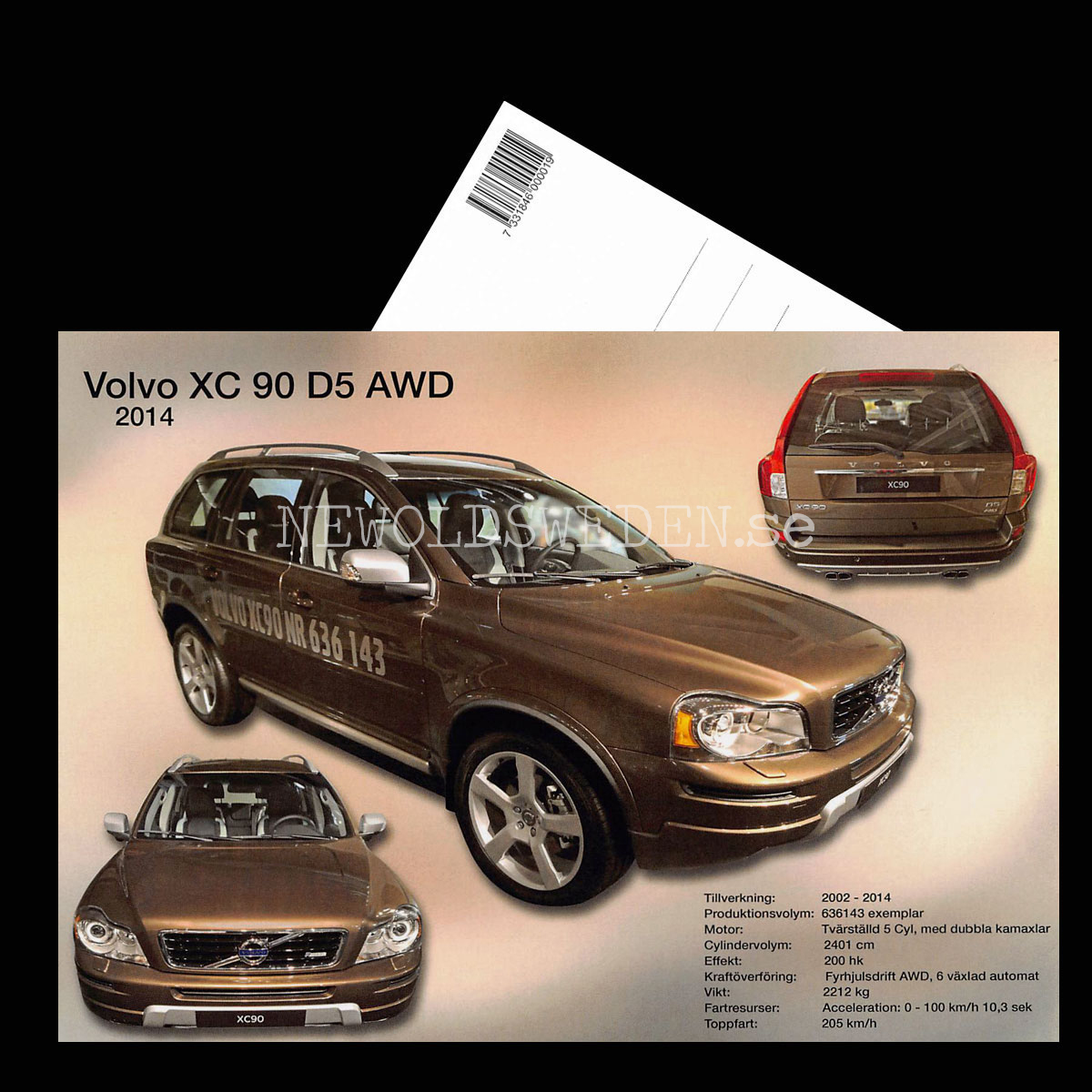 Volvo XC 90 D5 AWD 2014 Nr: 636 143 / 2002 - 2014 - Vykort A5 - 3