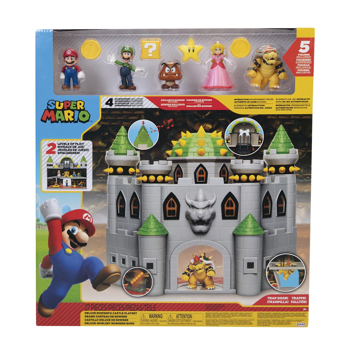 Super Mario Deluxe Playset Bowser Castle med Figurer - Toysforever