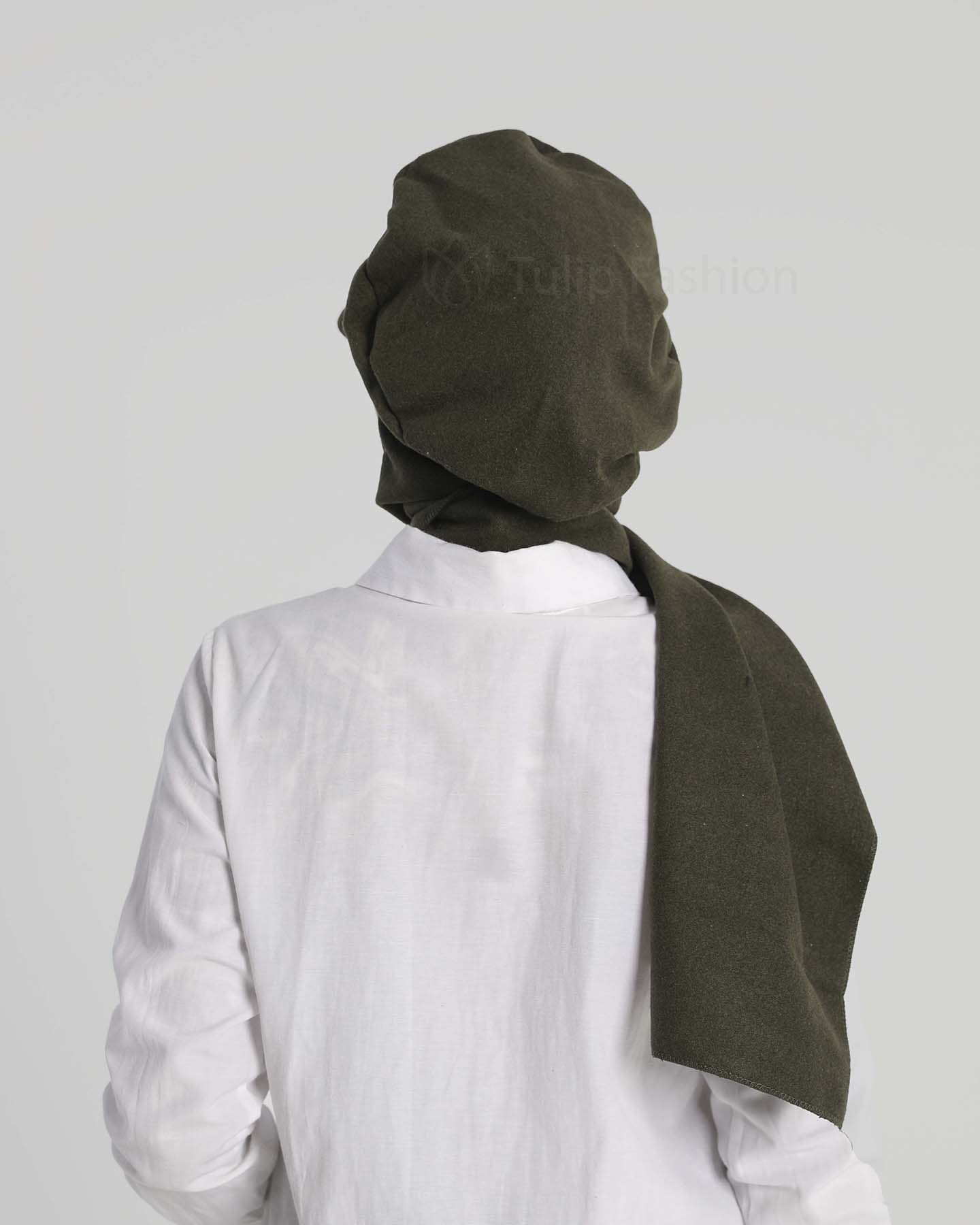Hat with shawl - Casandra - Khaki Green - 6