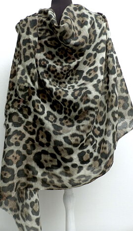 Leopard supermjuk ullsilkesjal
