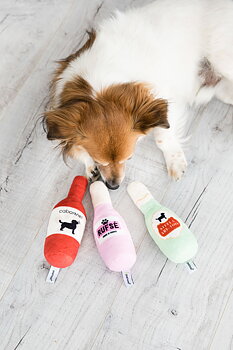Beer, Wine & Rose Dog Toy Set Multi