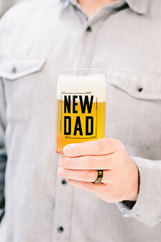 Pearhead New Dad Beer Glass Black