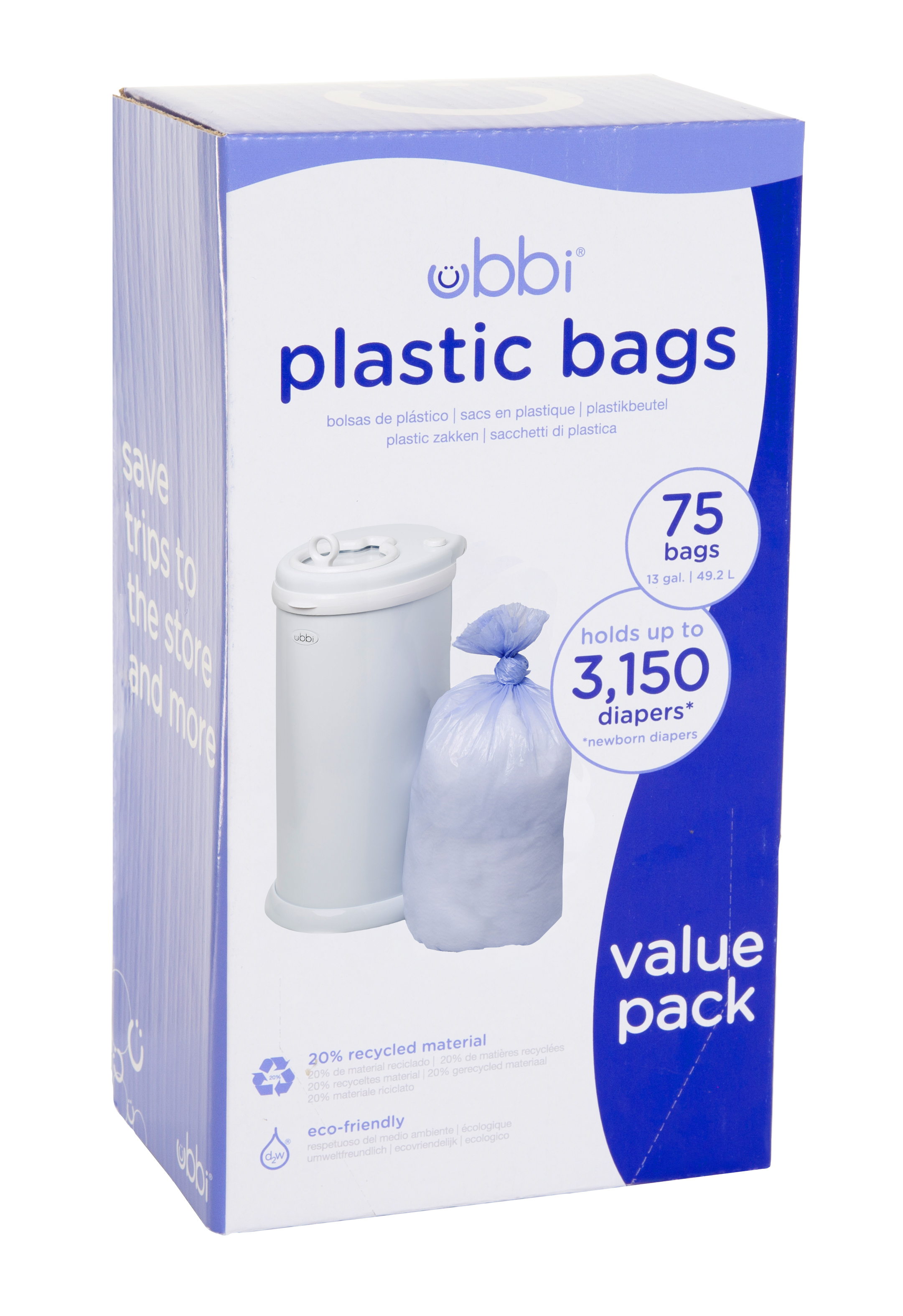 3-Pack Plastic Bags  Periwinkle