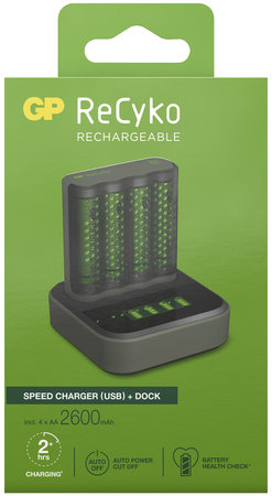 Docka laddare fast + batteri AA 2600MAH RECYKO 4 - 2