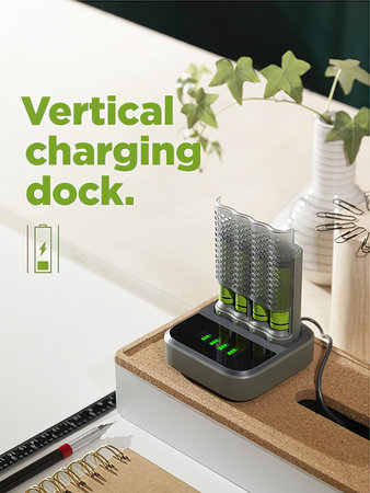 Docka laddare fast + batteri AA 2600MAH RECYKO 4 - 3