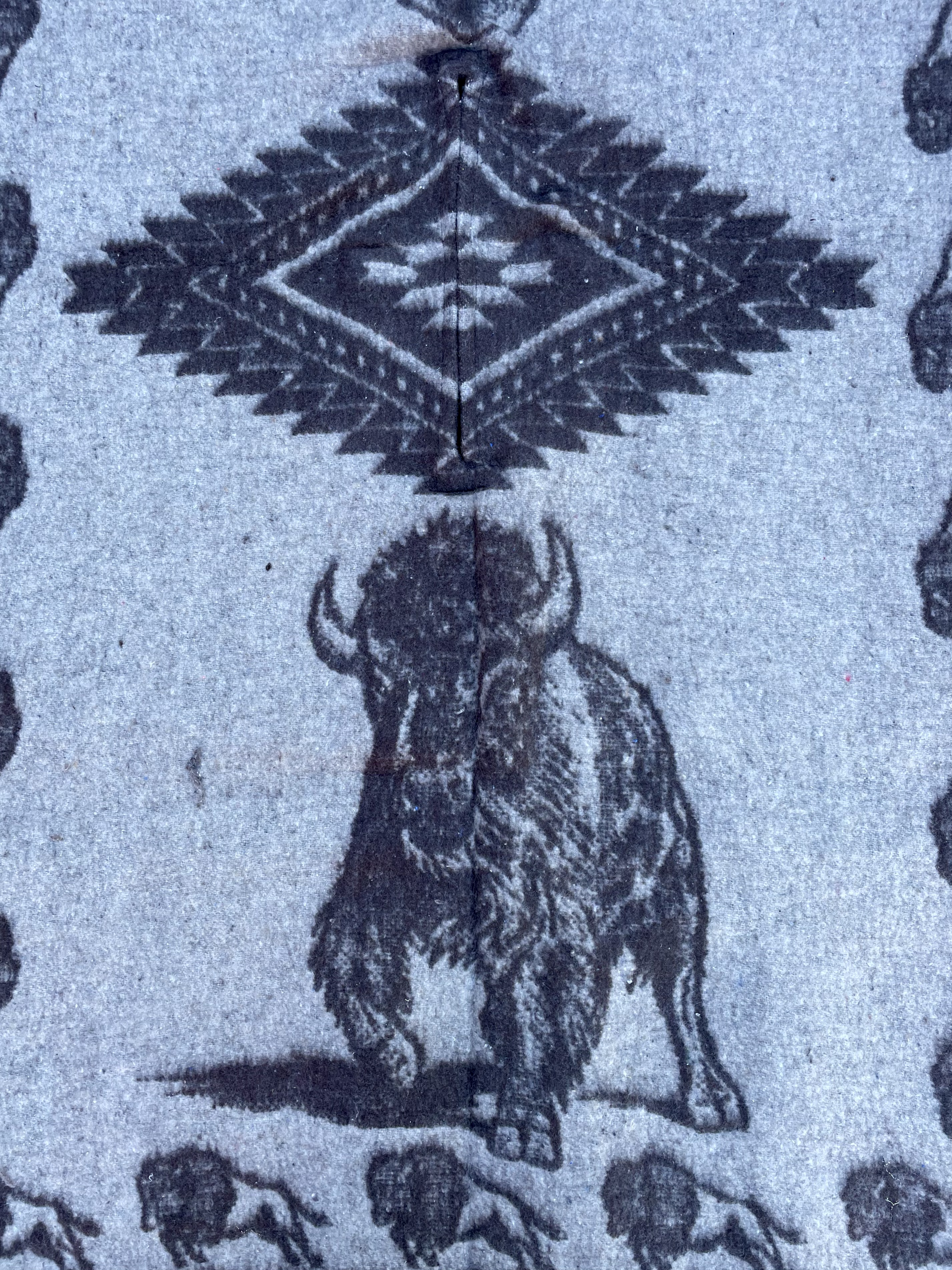 Poncho buffalo blå/svart  - 2